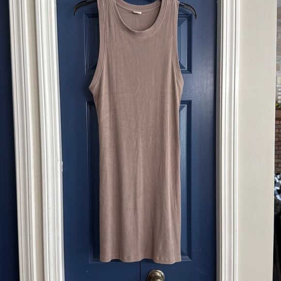 Wilfred Dresses & Skirts - Aritzia Wilfred Free Ribbed Tank Dress Taupe Size L